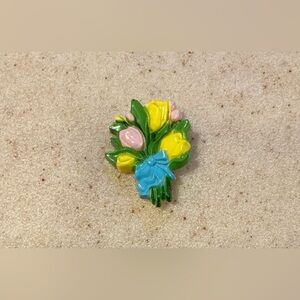 Hallmark Yellow, Pink & Blue Floral Bouquet Pin